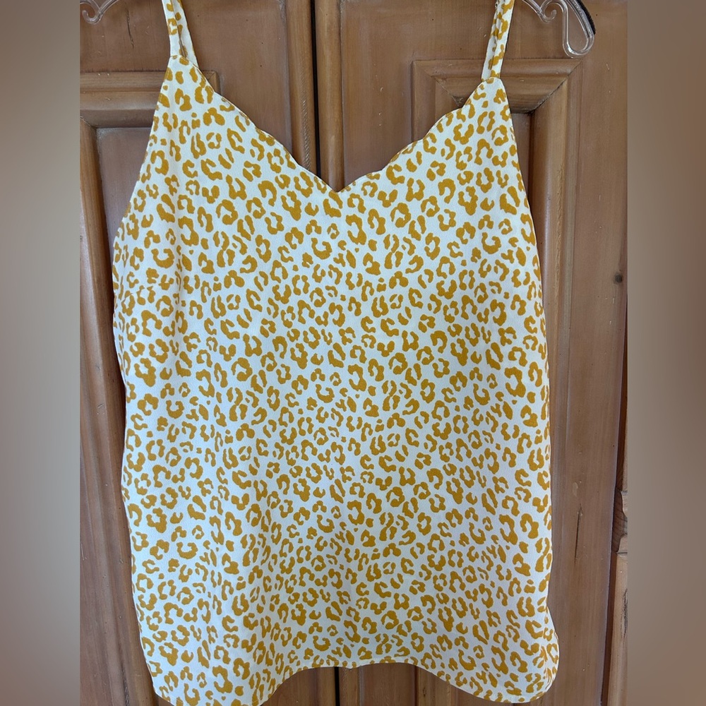 Mi a Mi sweet cami, yellow gold, ivory, scallop neckline, size S